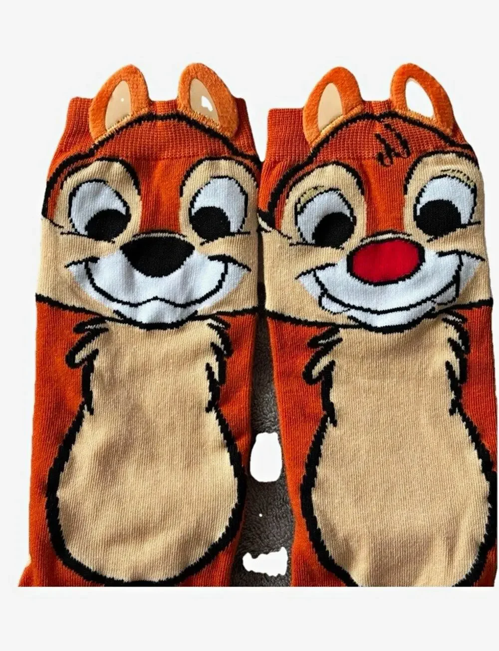 Disney Parks Chip & Dale Crew Socks Adult Unisex Orange New Halloween Rare
